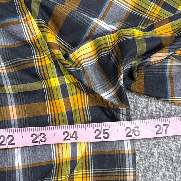 Marmot Checked Plaid Button Shirt Men’s XXL Black And Yellow Short Sleeve Hiking - Picture 9 of 10
